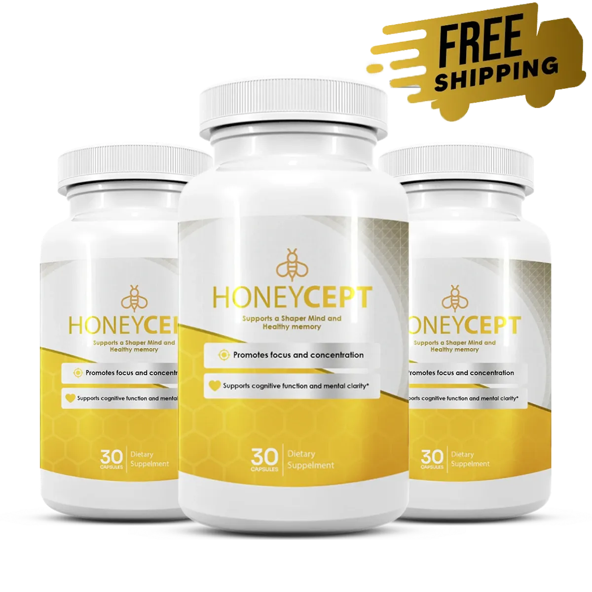 HoneyCept Brain Supplement 3 Bottles